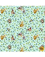 Jungle Friends: Tossed Animals Light Blue -- SusyBee 20444-710 