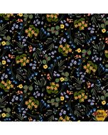 Forest Critters: Wildflowers Black -- Blank Quilting 2330-99 black
