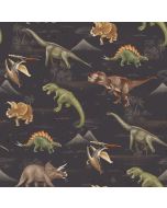 Dinosaur Trails by Raquel Maciel: Prehistoric Pack Brown - 3 Wishes Fabrics 24149-brn 