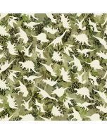 Dinosaur Trails by Raquel Maciel: Specimen Silhouettes - 3 Wishes Fabrics 24150-grn
