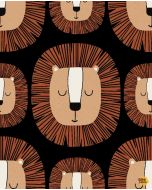 Wild Safari by JJ Design House:  Lion Pride - 3 Wishes Fabrics 24194-blk 