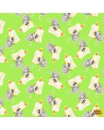 Boo! Tossed Mice Green (Glow in the Dark) -- Henry Glass Fabrics 243g-64 green