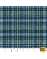 Hooked: Plaid Blue Multi -- Northcott Fabric 24466-44 - 1 yard remaining