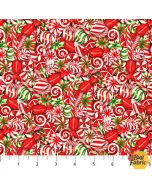 Peppermint Candy: Packed Candy Red Multi -- Northcott Fabrics 24626-24 - 3 yards 11" remaining