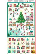 Skaters: Ice Skater Advent Calendar Panel (2/3 yard) -- Makower UK tp-2464-1
