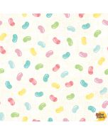 I'm All Ears: Tossed Jelly Beans - Blank Quilting 2465-01 white - 2 yards 20" remaining