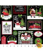 Santa's Tree Farm: Block Print  -- Northcott Fabrics 24732-99