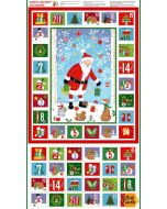 Merry Christmas: Santa Advent Calendar (2/3 yard) -- Makower UK Fabrics tp-2486-1