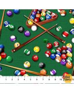 The Cave: Billiards Green Multi -- Northcott Fabrics 24998-74