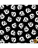 Boo! Tossed Skulls  Black (Glow in the Dark) -- Henry Glass Fabrics 250g-99 black