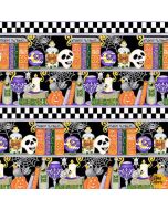 Boo! Border Stripe  (Glow in the Dark) -- Henry Glass Fabrics 253g-93 multi