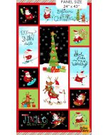 Extreme Santa: Silly Santa Panel (2/3 yard) -- Northcott Fabrics 25435-99