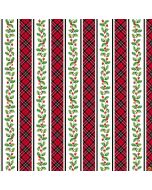 Cardinal Christmas: Holly Border Stripe -- Northcott Fabrics 25482-10