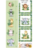 Wee Safari: Growth Chart / Pillow Panel (2/3 yard)  -- Northcott Fabrics 25648-10