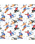 Winter Sports: Snowboarders -- Northcott Fabrics 27239-10