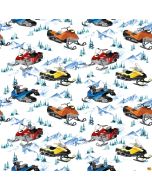 Winter Sports: Snowmobiles -- Northcott Fabrics 27243-10