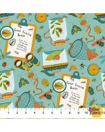 Backyard Bug Collector: Bug Collector Turquoise Multi - Northcott Fabrics 27295-64