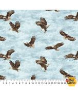 Eagle Pass: Eagles Light Blue Multi - Northcott Fabric 27675-42