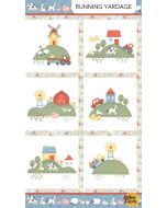 Quack Quack Moo: Farm Panel 6 blocks (2/3 yard) - Northcott Fabrics 27814-10 white