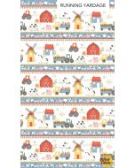 Quack Quack Moo: Farm Border - Northcott Fabrics 27817-10 white - 1 yard 11" remaining