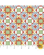 Quack Quack Moo: Quilt Blocks - Northcott Fabrics 27824-10 white multi