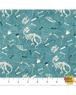 Dino Roar: Bones Light Teal - Northcott Fabrics 28464-64
