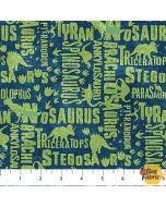 Dino Roar: Dinosaur Words Navy - Northcott Fabrics 28465-48