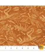 Dino Roar: Dinosaur Bones Rust - Northcott Fabrics 28466-37