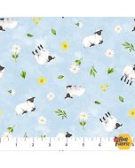 Counting Sheep: Tossed Sheep Blue - Northcott Fabrics 28473-42