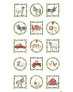 Barnyard Christmas: Christmas Barn Animal Panel (2/3 yard) - Northcott Fabrics 28800-10