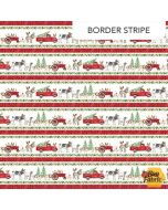 Barnyard Christmas: Border Stripe - Northcott Fabrics 28808-10