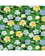 Water Lily Magic: Waterlily Flower Allover -- Henry Glass Fabrics 2886-77 indigo - 1.75 yards + FQ remaining