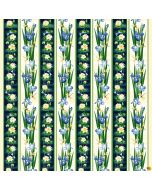Water Lily Magic: Waterlily Border Stripe -- Henry Glass Fabrics 2893-77 indigo - 1 yard 19" remaining