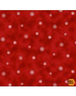 Holiday Happy Place: Small Snowflake Red -- Henry Glass Fabrics 295-88 
