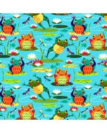Pond Life: Scenic Frogs - Blank Quilting 2966-70 turquoise