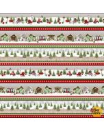 Holiday Happy Place: She Shed Border Stripe -- Henry Glass Fabrics 298-86 - 33" remaining