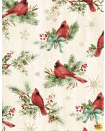 Cardinal Celebration: Cardinals All Over Cream - Wilmington Prints 37755-273