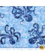 Ocean Blues: Octopus Blue - QT Fabrics 30858b 