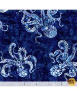 Ocean Blues: Octopus Navy - QT Fabrics 30858n 