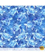 Ocean Blues: Sea Turtles Blue - QT Fabrics 30862b 