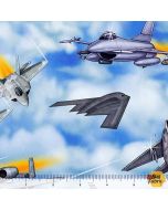 Patriot: Fighter Jets Blue - QT Fabrics 30932b
