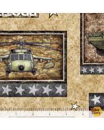 Patriot: Army Patch Light Brown - QT Fabrics 30933a
