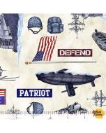 Patriot: Navy Allover Cream - QT Fabrics 30936e