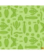 Bug Bug Bug: Monotone Bugs green - Henry Glass Fabrics 3256-66 green