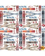 Slopeside: Skis White -- Blank Quilting 3299-01