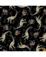 Land of the Giants: Brachiosaurus Dinosaur - Blank Quilting 3381-99 black