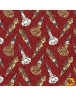 After Five: Bottle Toppers Burgundy -- Henry Glass Fabrics 340-84 burgundy