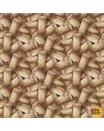 After Five: Packed Corks -- Henry Glass Fabrics 342-33 brown
