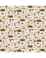 Another Brick in the Wall: Road Signs Cream - Blank Quilting 3694-44