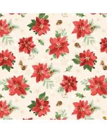 Cardinal Celebration: Poinsettias Cream - Wilmington Prints 37756-237